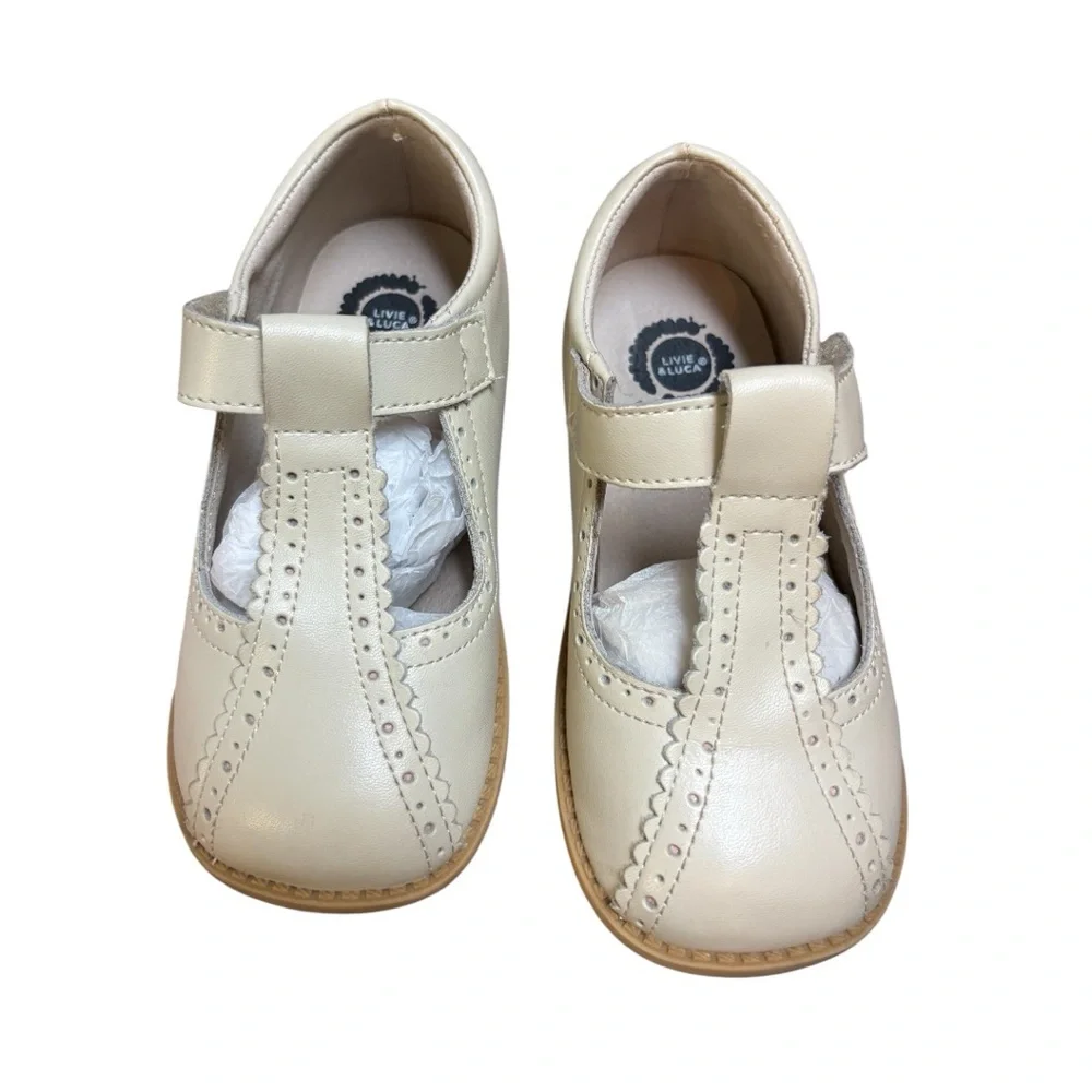 LIVIE & LUCA GIRL'S OPRY T-STRAP, BONE